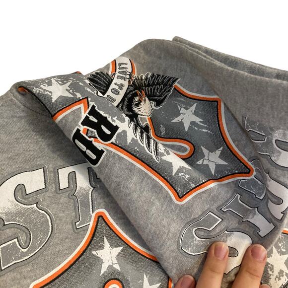 2023 Heather Gray White Sturgis Motorcycle Rally Bikercore Biker Sweatshirt S - Picture 6 of 16